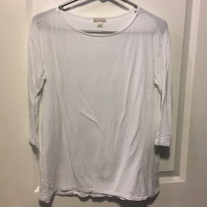 3 quarter length white tee